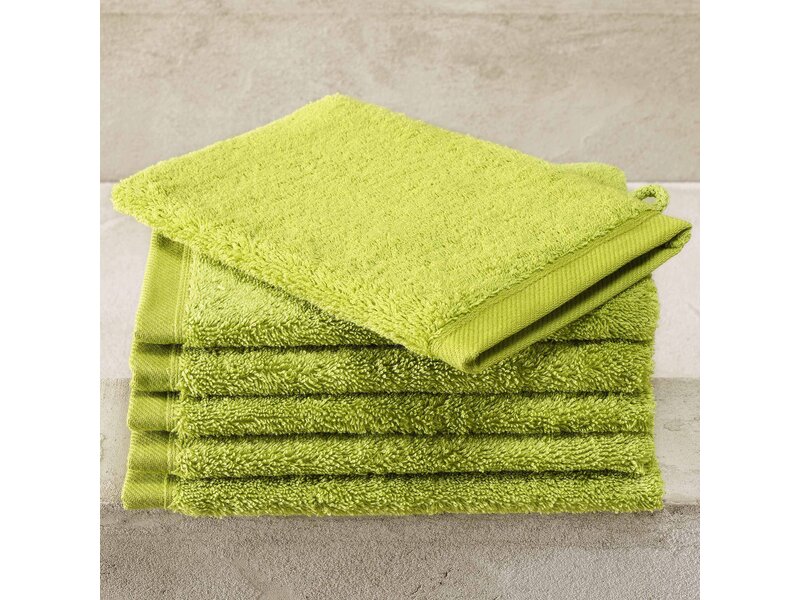 De Witte Lietaer Waschlappen Contessa, Lime Green– 16 x 21 cm – 6 Stück – Baumwolle