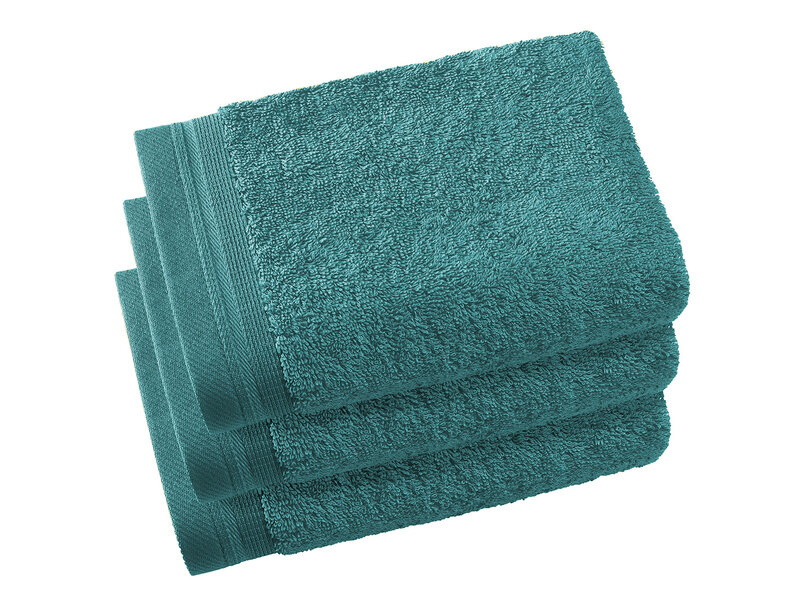 De Witte Lietaer Guest towels Contessa, Lake Green - 40 x 60 cm - 3 pieces - Cotton