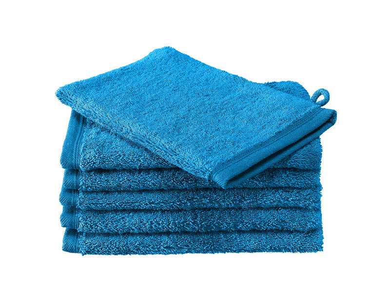 De Witte Lietaer Washandjes Contessa, Lagoon Blue - 16 x 21 cm - 6 stuks - Katoen