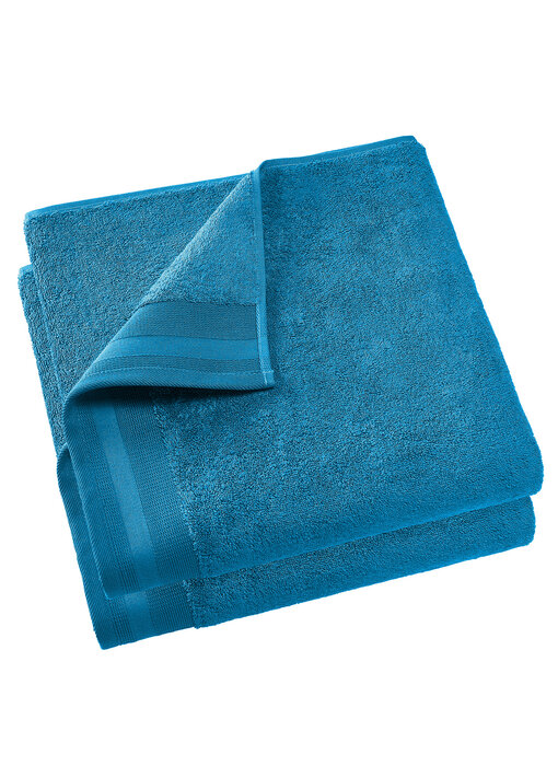 De Witte Lietaer Serviette de bain Contessa Lagoon Blue 70 x 140 cm Coton 2 pièces
