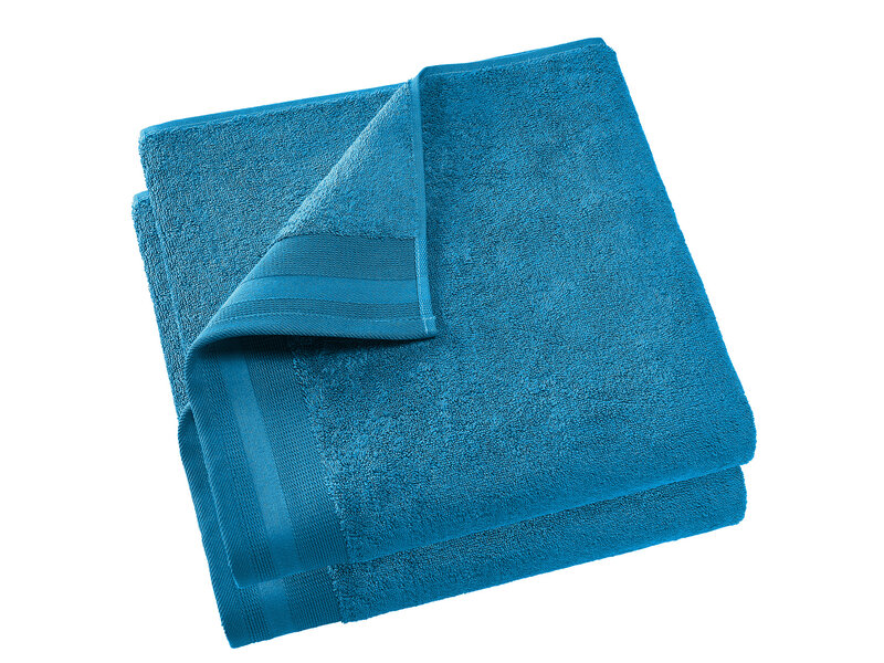 De Witte Lietaer Badetuch Contessa, Lagoon Blue– 70 x 140 cm – 2 Stück – Baumwolle