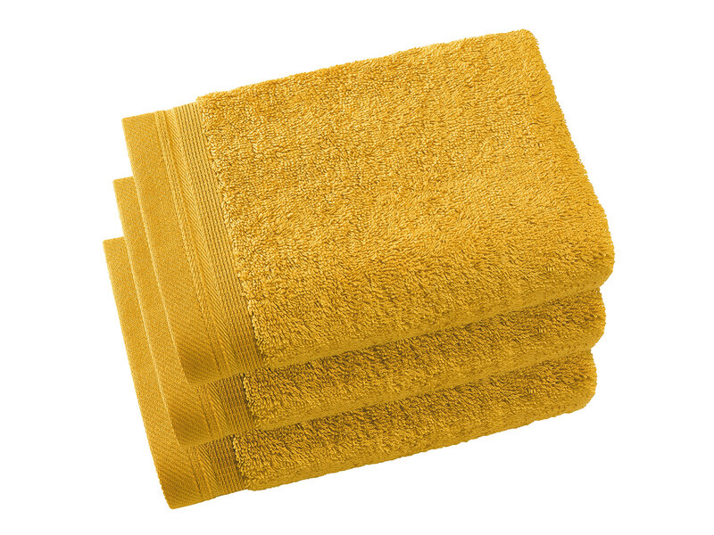 De Witte Lietaer Guest towels Contessa, Golden Yellow - 40 x 60 cm - 3 pieces - Cotton