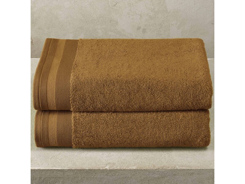 De Witte Lietaer Bath towel Contessa, Caramel - 70 x 140 cm - 2 pieces - Cotton