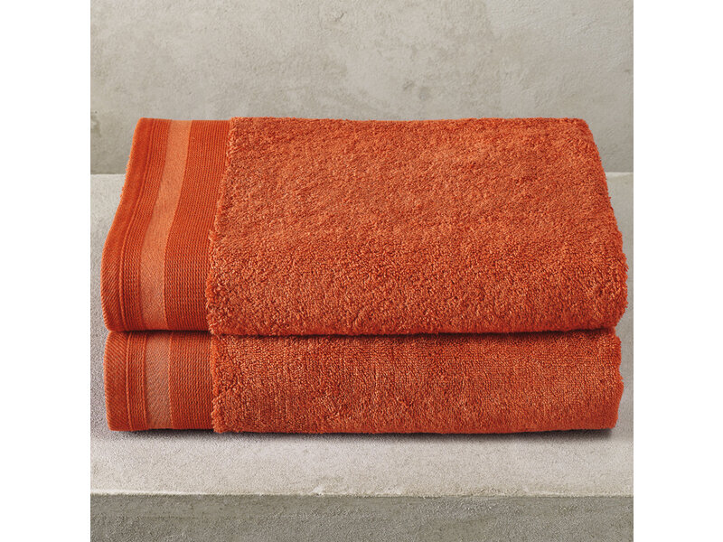 De Witte Lietaer Serviette de bain Contessa, Burnt Orange - 70 x 140 cm - 2 pièces - Coton