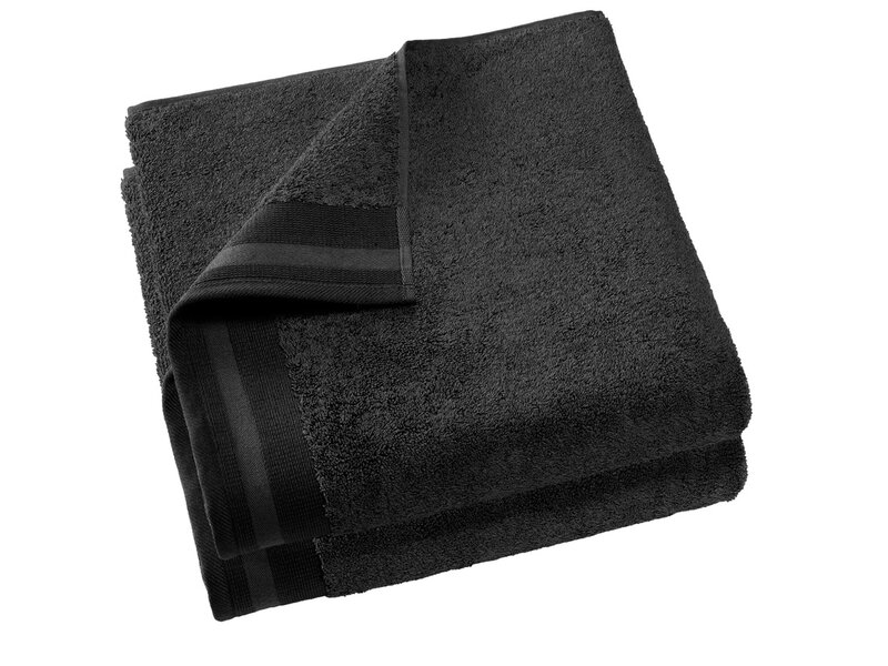 De Witte Lietaer Bath towel Contessa, Black - 70 x 140 cm - 2 pieces - Cotton