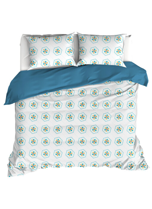 De Witte Lietaer Dekbedovertrek Saga, Exotic Plume 260 x 240 cm Katoen Percal