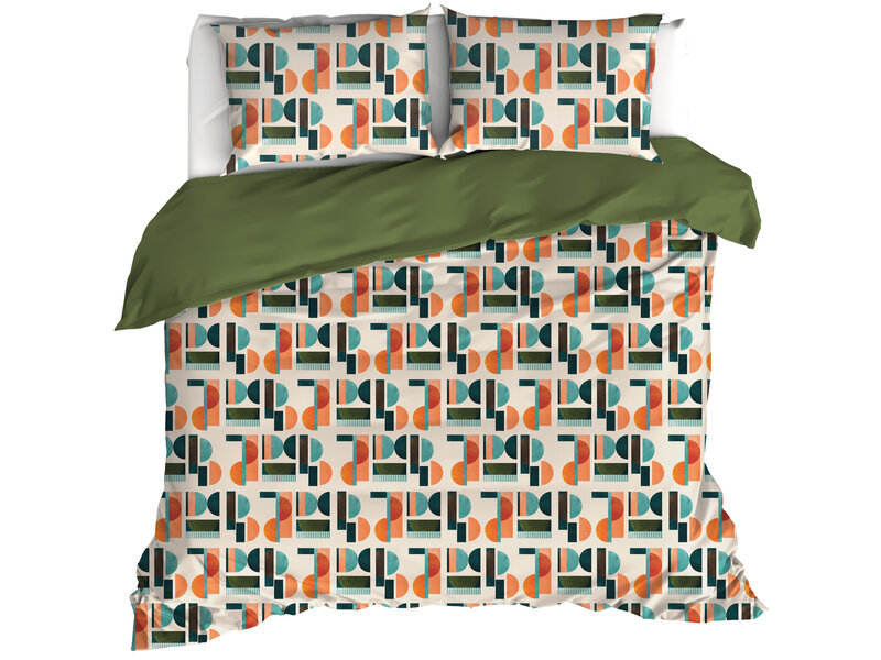 De Witte Lietaer Duvet cover Lisboa, Grenoble Green - 240 x 220 - Cotton Percale