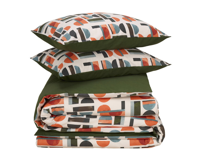 De Witte Lietaer Duvet cover Lisboa, Grenoble Green - 240 x 220 - Cotton Percale