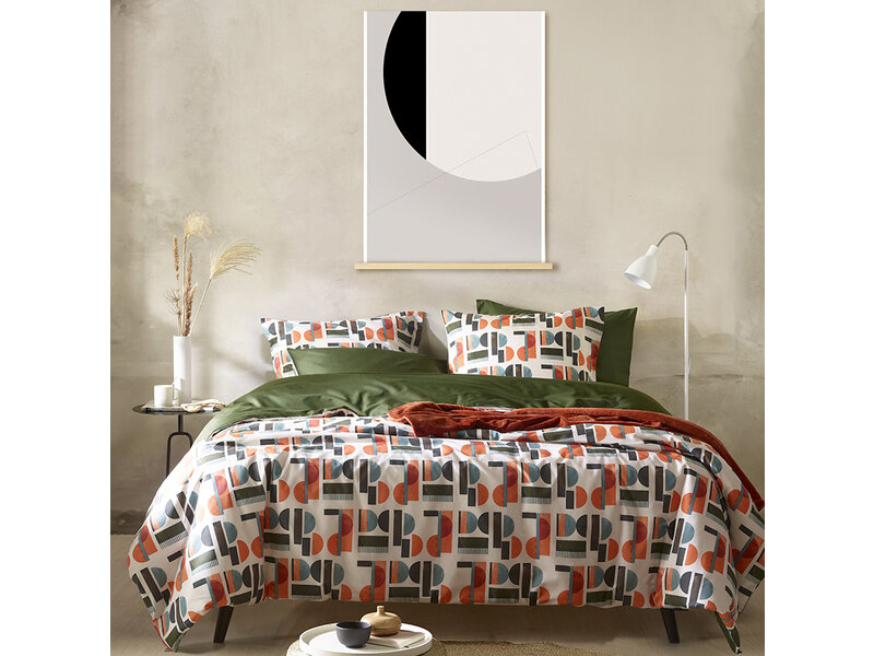 De Witte Lietaer Duvet cover Lisboa, Grenoble Green - 240 x 220 - Cotton Percale