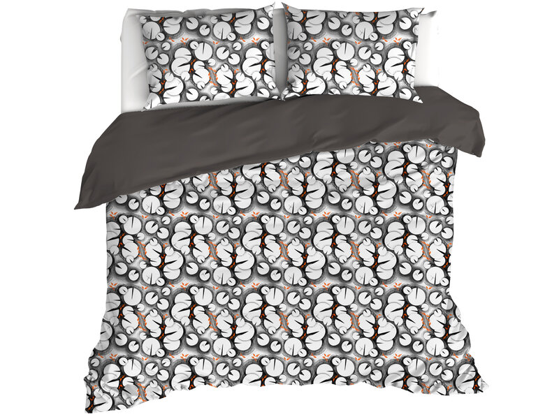De Witte Lietaer Duvet cover Lilypad, Black - 260 x 240 - Cotton Percale