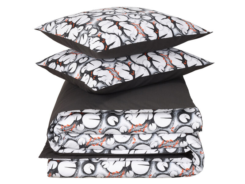 De Witte Lietaer Duvet cover Lilypad, Black - 260 x 240 - Cotton Percale