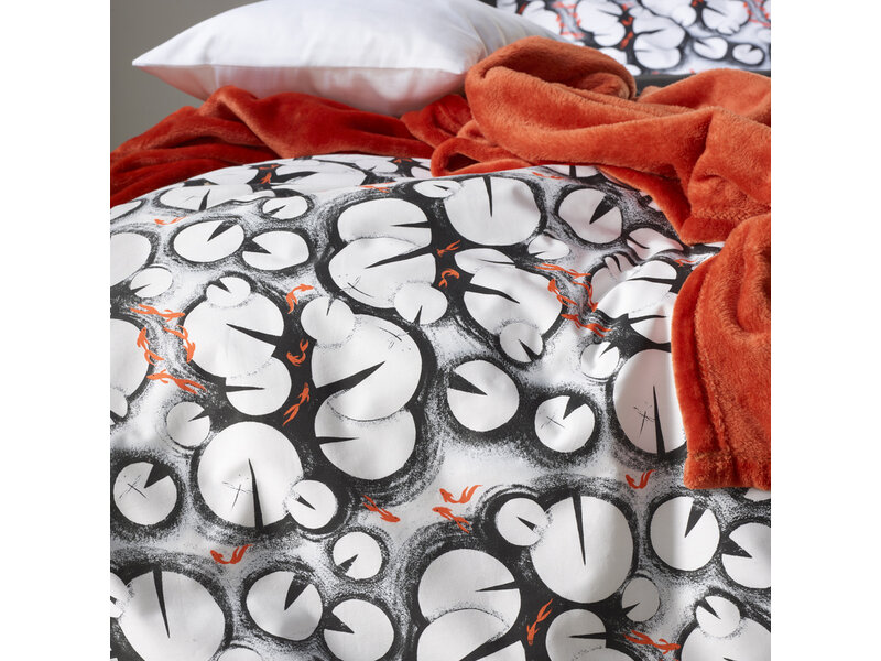 De Witte Lietaer Duvet cover Lilypad, Black - 260 x 240 - Cotton Percale