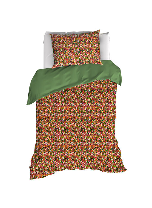 De Witte Lietaer Dekbedovertrek Flowerpower, Green Bee 140 x 200/220 cm Katoen Percal