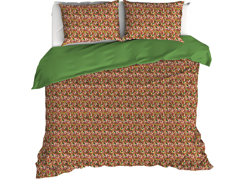 De Witte Lietaer Housse de couette Flowerpower, Green Bee - 200 x 200/220 - Percale de Coton