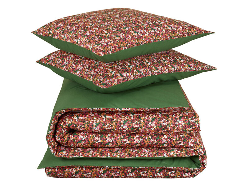 De Witte Lietaer Housse de couette Flowerpower, Green Bee - 200 x 200/220 - Percale de Coton