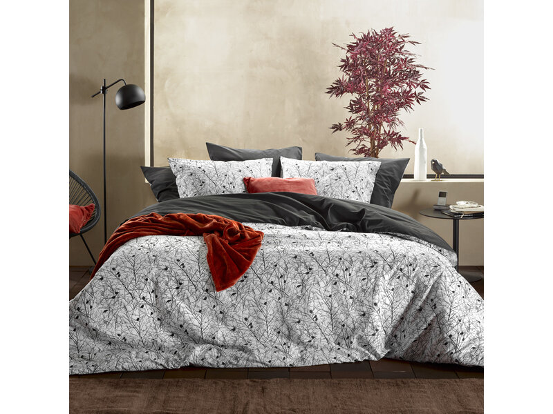 De Witte Lietaer Housse de couette Charlie, Black - 240 x 220 - Percale de coton