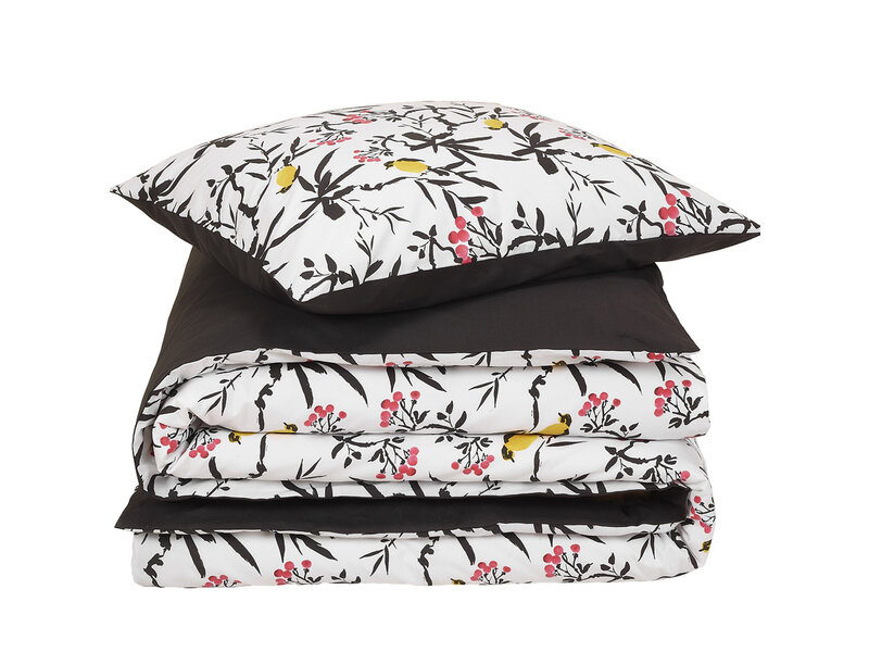 De Witte Lietaer Housse de couette Aiko, Black Stroke - 140 x 200/220 - Percale de Coton