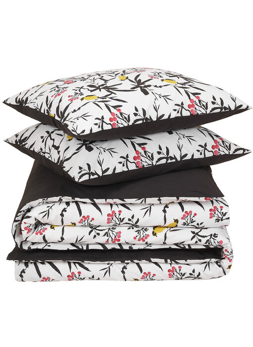 De Witte Lietaer Duvet cover Aiko, Black Stroke 240 x 220 cm Cotton Percale