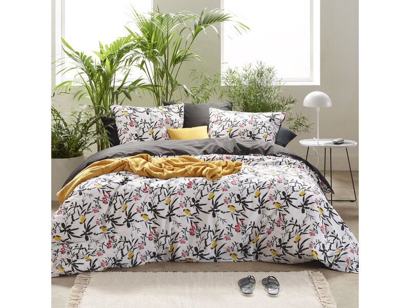 De Witte Lietaer Duvet cover Aiko, Black Stroke - 260 x 240 - Cotton Percale