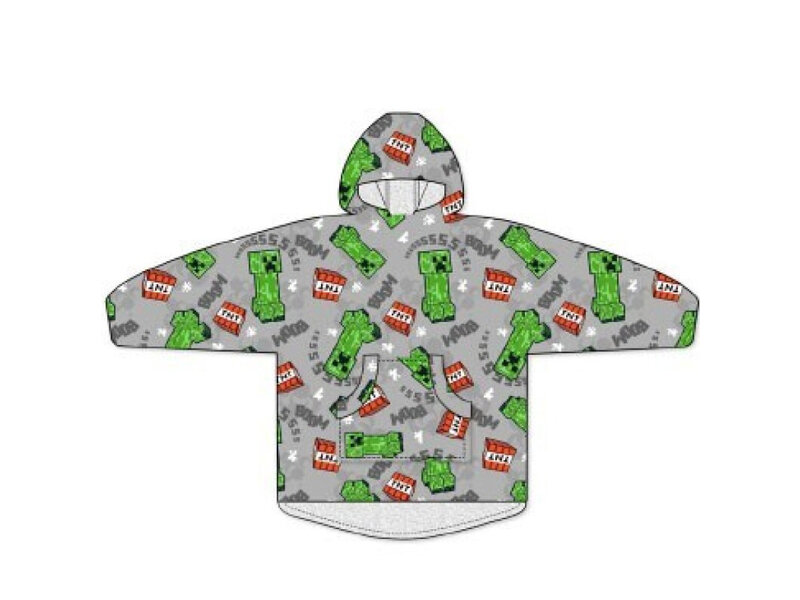 Minecraft Couverture polaire à capuche, Boom! - Adulte (taille unique) - Polyester