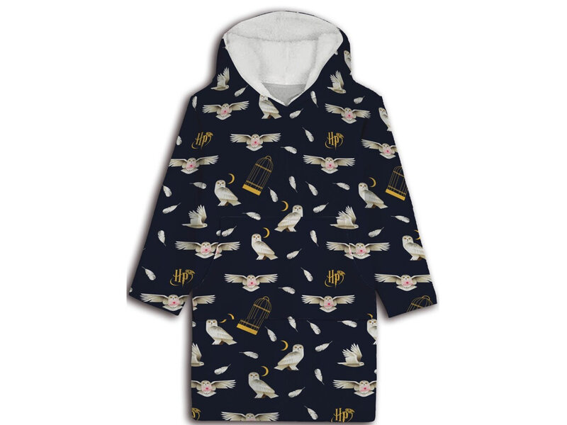 Harry Potter Hoodie Fleece Deken, Hedwig - Volwassen (One Size) - Polyester