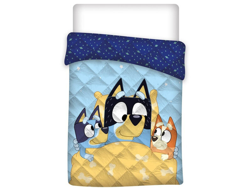 Bluey Tagesdecke, Goodnight – Einzelbett – 140 x 200 cm – Polyester