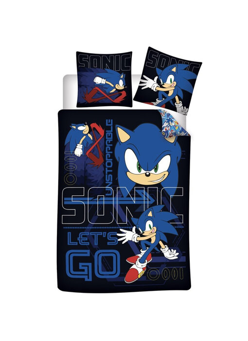 Sonic Housse de couette Let's Go 140 x 200 / 65 x 65 cm Polycoton