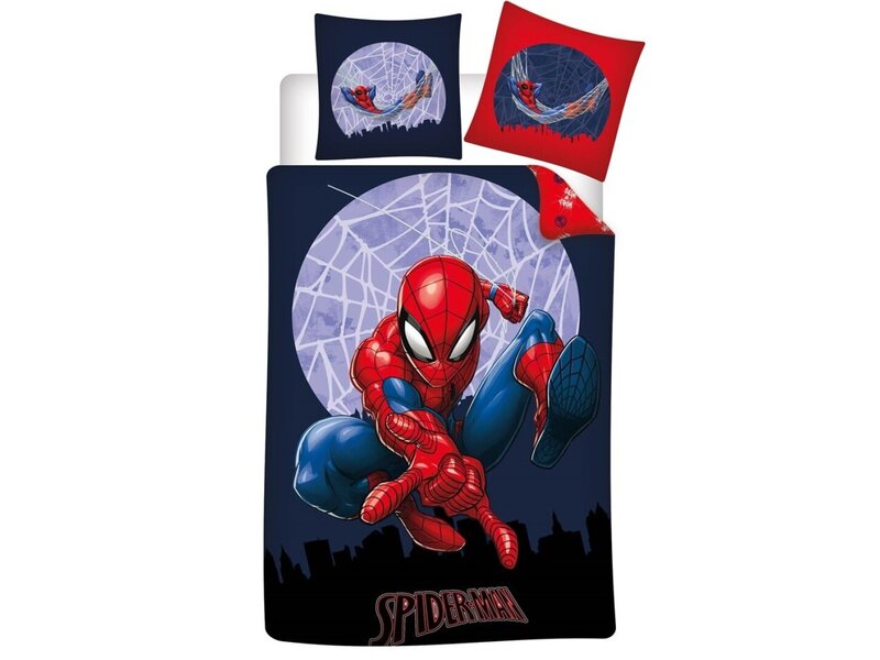 SpiderMan Housse de couette Moon - Simple - 140 x 200 cm - Polycoton