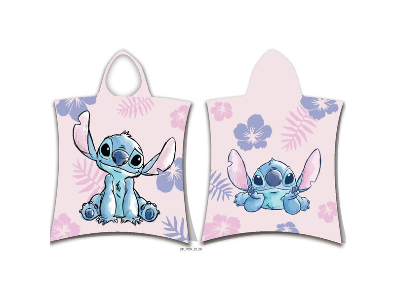 Disney Lilo & Stitch Poncho, Flower - 50 x 115 cm - Cotton
