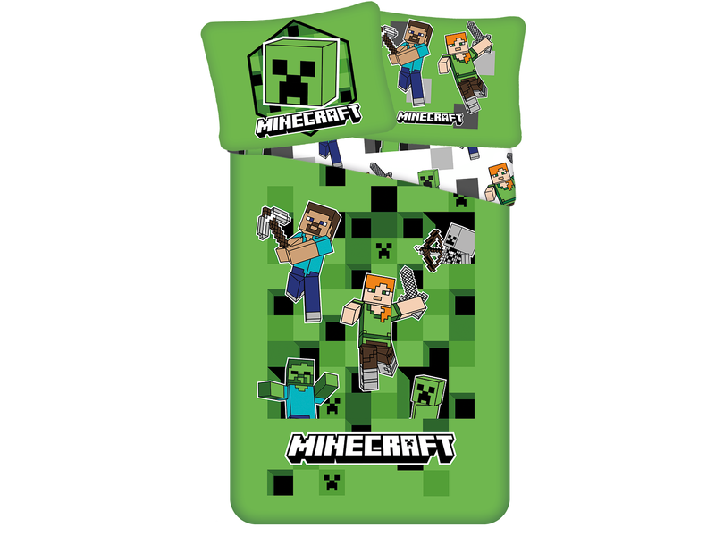 Minecraft Housse de couette, Out of the Box - 140 x 200 + 70 x 90 cm - Polyester