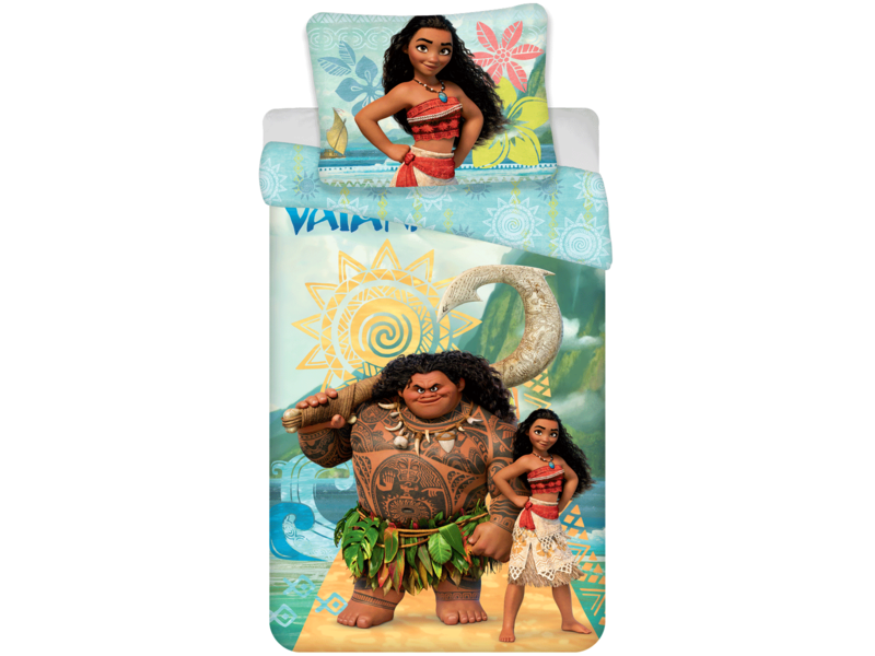 Disney Vaiana Bettbezug, Maui – Einzelbett – 140 x 200 cm – Baumwolle