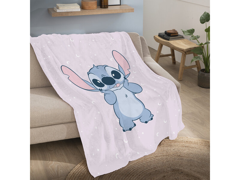 Disney Lilo & Stitch Fleece-Plaid, Happy – 125 x 150 cm – Polyester