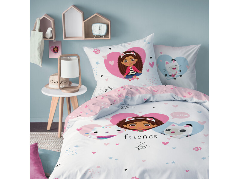 Gabby's poppenhuis Housse de couette Coeurs - 140 x 200 cm - Coton