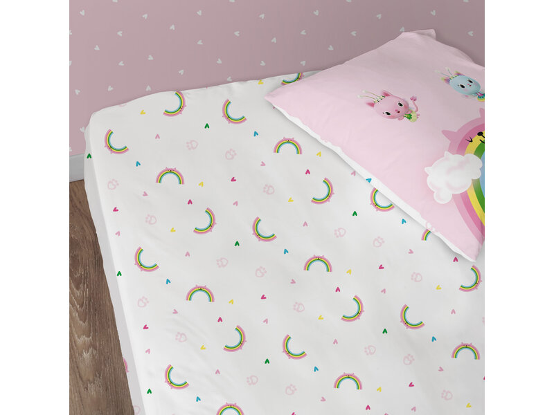 Gabby's poppenhuis Fitted sheet Garden - Single - 90 x 190/200 cm - Cotton