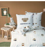 Matt & Rose Bettbezug, Teddybär – Einzelbett – 140 x 200 + 63 x 63 cm – Baumwolle