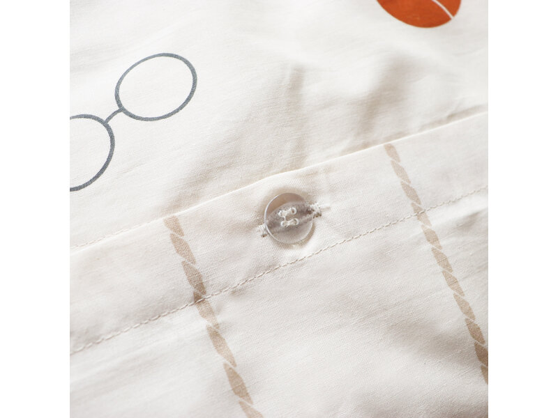 Matt & Rose Bettbezug, Teddybär – Einzelbett – 140 x 200 + 63 x 63 cm – Baumwolle