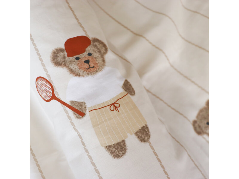 Matt & Rose Bettbezug, Teddybär – Einzelbett – 140 x 200 + 63 x 63 cm – Baumwolle