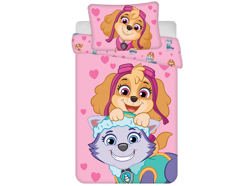 PAW Patrol Housse de couette BÉBÉ, Skye & Everest - 135 x 100 cm - Coton