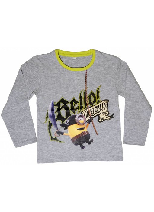 Minions Shirt boys 8 jaar grijs