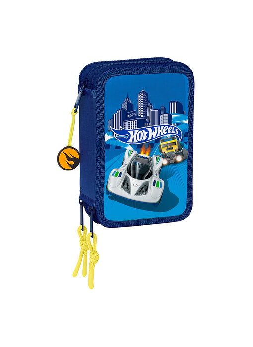 Hot Wheels Gefülltes Federmäppchen Race (36 Stück) 19,5 x 12,5 cm Polyester
