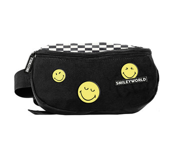 BeUniq Hip bag Smiley Black and White 24 x 13 cm Polyester