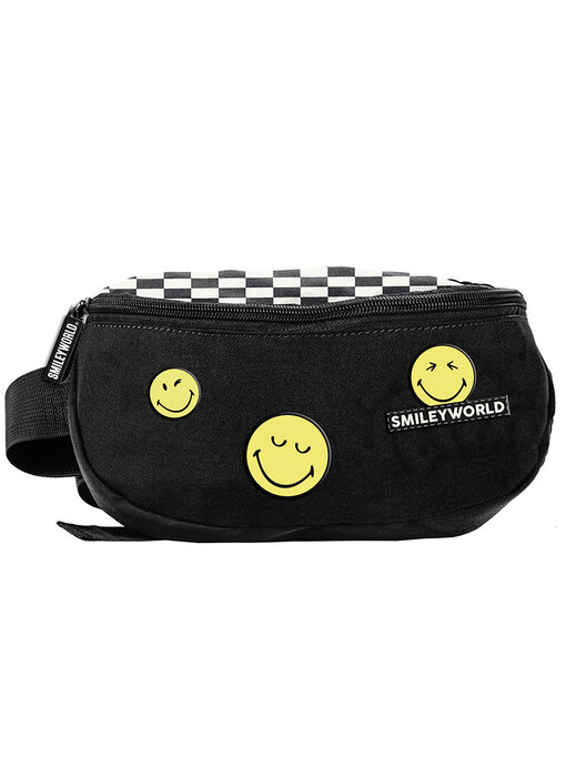 BeUniq Gürteltasche Smiley Black and White 24 x 13 cm Polyester