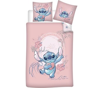 Disney Lilo & Stitch Housse de couette Coeur 140 x 200 + 65 x 65 Coton