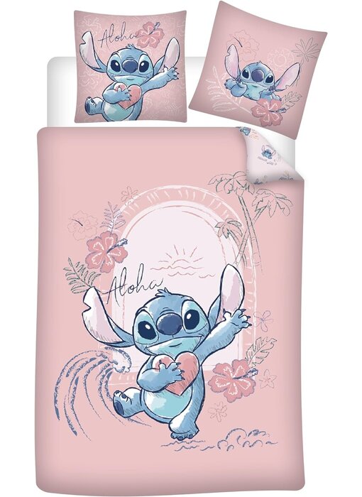 Disney Lilo & Stitch Duvet cover Heart 140 x 200 + 65 x 65 Cotton