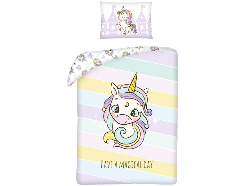Unicorn BABY Duvet cover, Have a Magical Day - 100 x 135 cm + 60 x 40 cm - Cotton