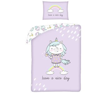 Unicorn BABY Bettbezug Have a Nice Day 100 x 135 cm Baumwolle