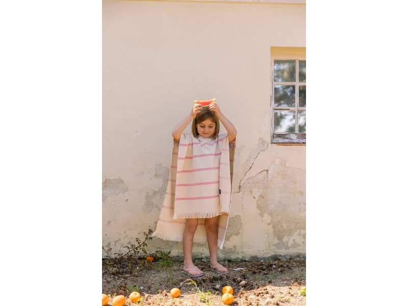 Torres Novas 1845 Textiel Kinderponcho / Badeumhang, Boa Nova Roza – 5 – 10 Jahre – Baumwolle
