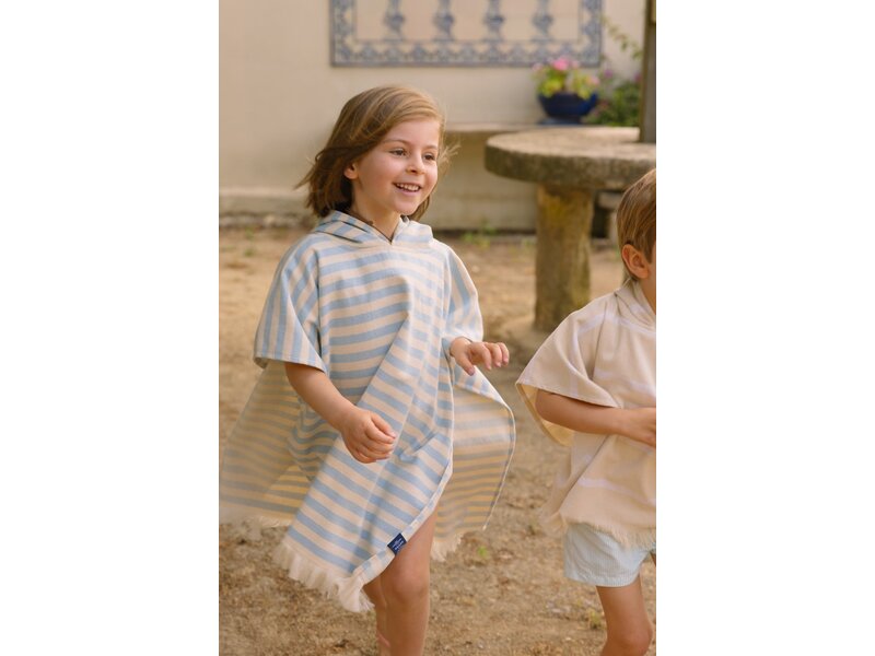 Torres Novas 1845 Textiel Kinderponcho / Badeumhang, Boa Nova Blue – 5 – 10 Jahre – Baumwolle