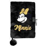 Disney Minnie Mouse Agenda A5, Glitter - doublé avec serrure - 15 x 21 x 3 cm - Noir