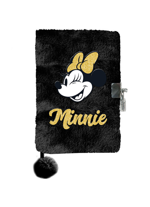 Disney Minnie Mouse Tagebuch mit Glitzer und schloss – A5 – 96 linierte Seiten